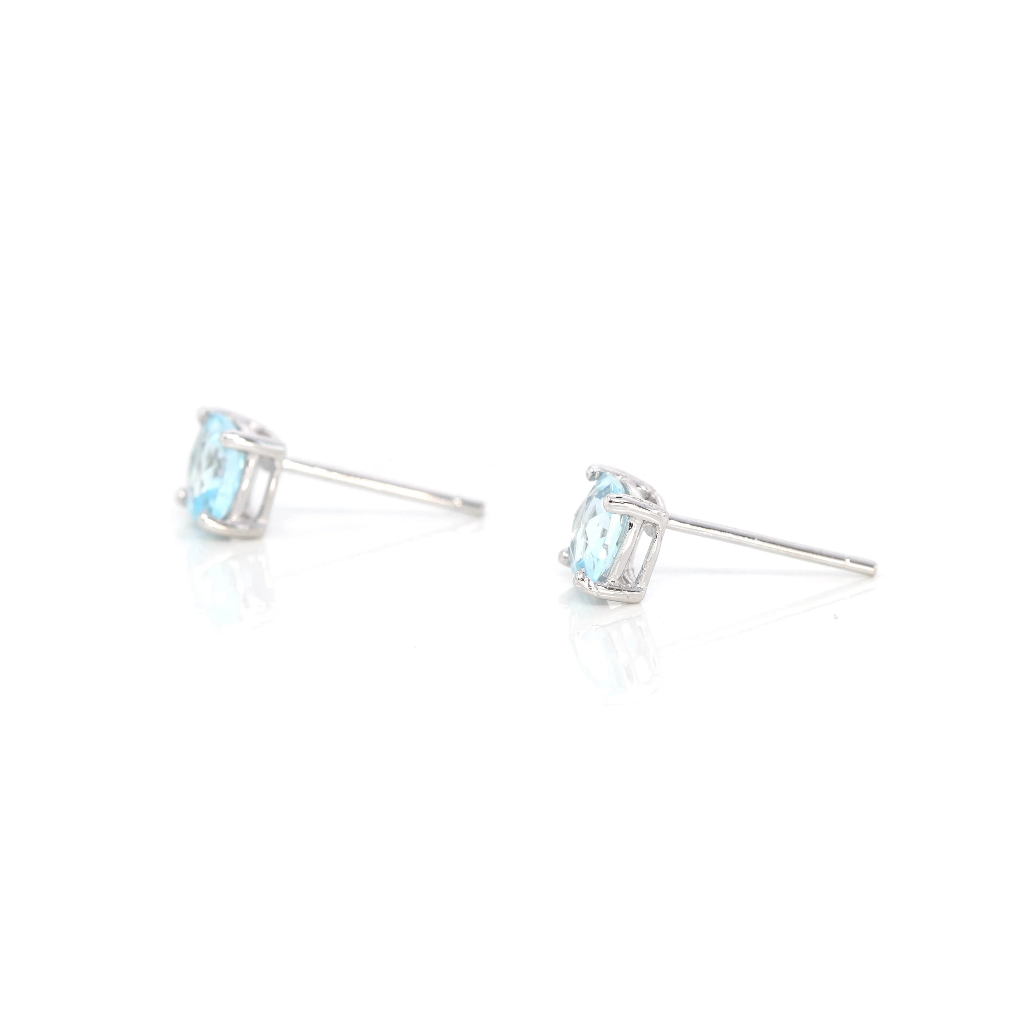 Baikalla™ 14k Classic White Gold Natural Aquamarine Earrings