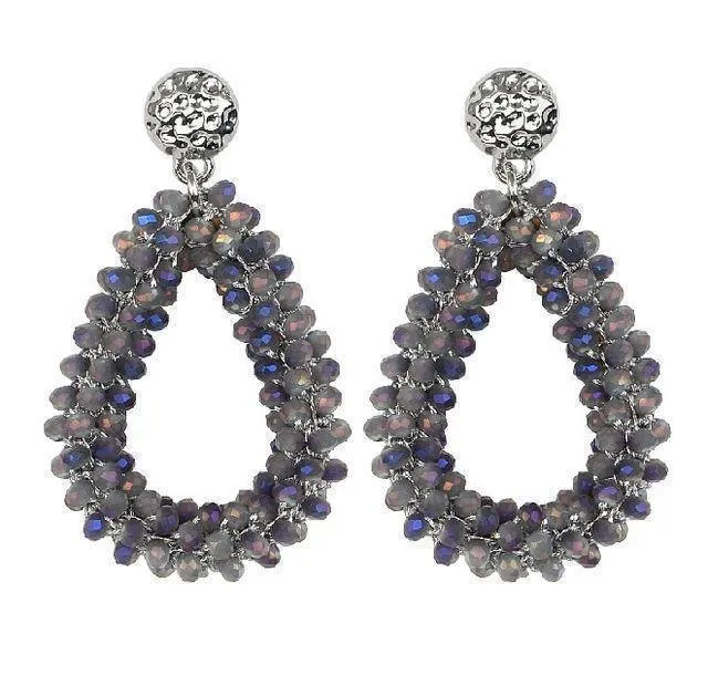 Baroque big long Tear drop Crystal earrings