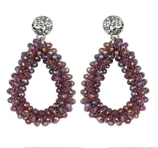 Baroque big long Tear drop Crystal earrings