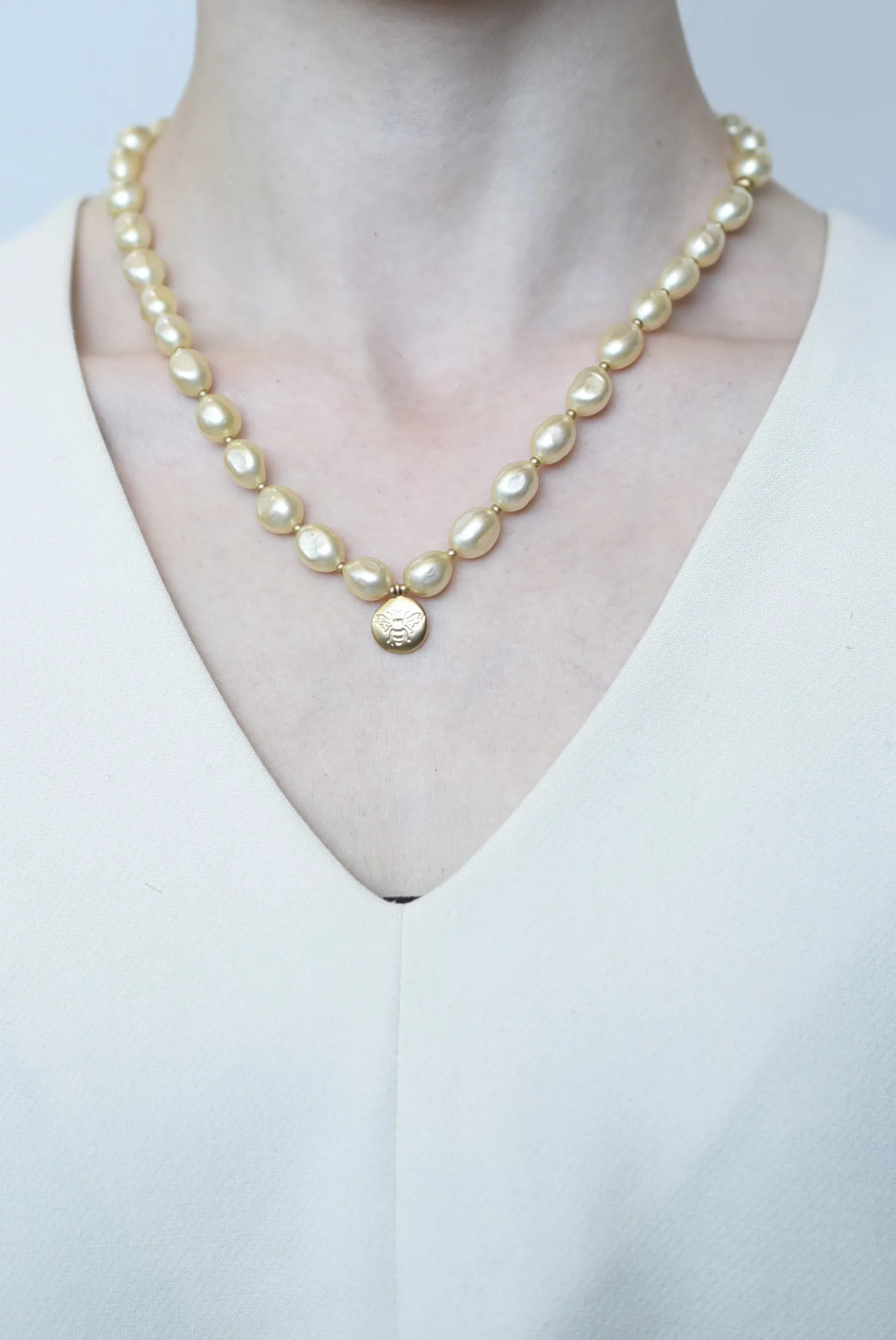 baroque glass pearl necklace