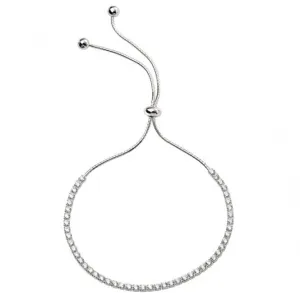 Beginnings Sterling Silver B4926C Clr Cz Chain Adjst Toggle Bracelet
