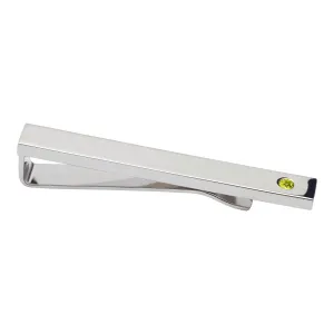 Birthstone Silver Plated Tie Bar (August - Peridot)