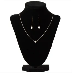 Blazin Roxx Ladies Pearl Silver Necklace Set