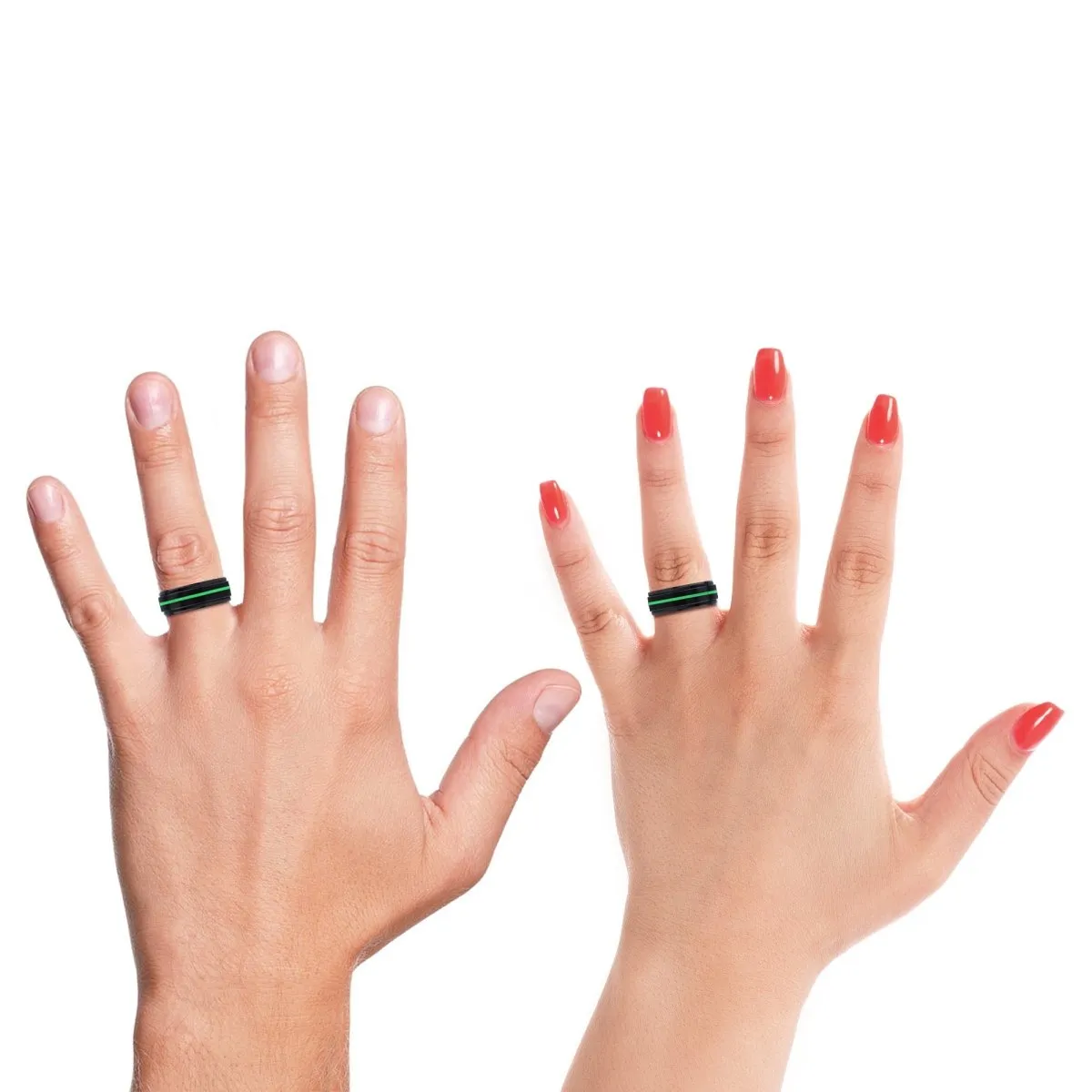 BRIDGEPORT | Purple Ring, Black Tungsten Ring, Green Groove, Stepped Edge