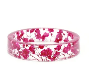 Bright Pink Flower Resin Bracelet