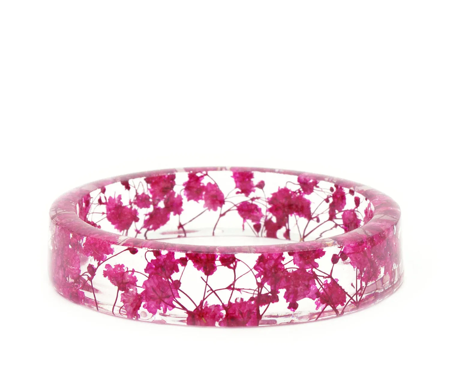 Bright Pink Flower Resin Bracelet