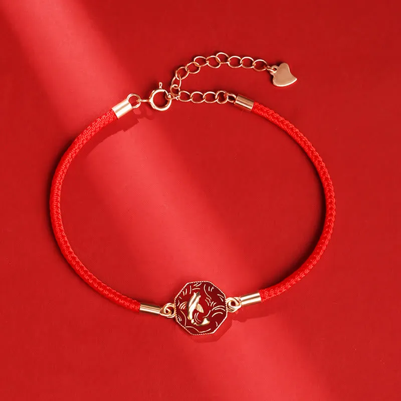 Buddha Stones 925 Sterling Silver Luck Koi Fish Color Change Wealth Handcrafted Braided Bracelet