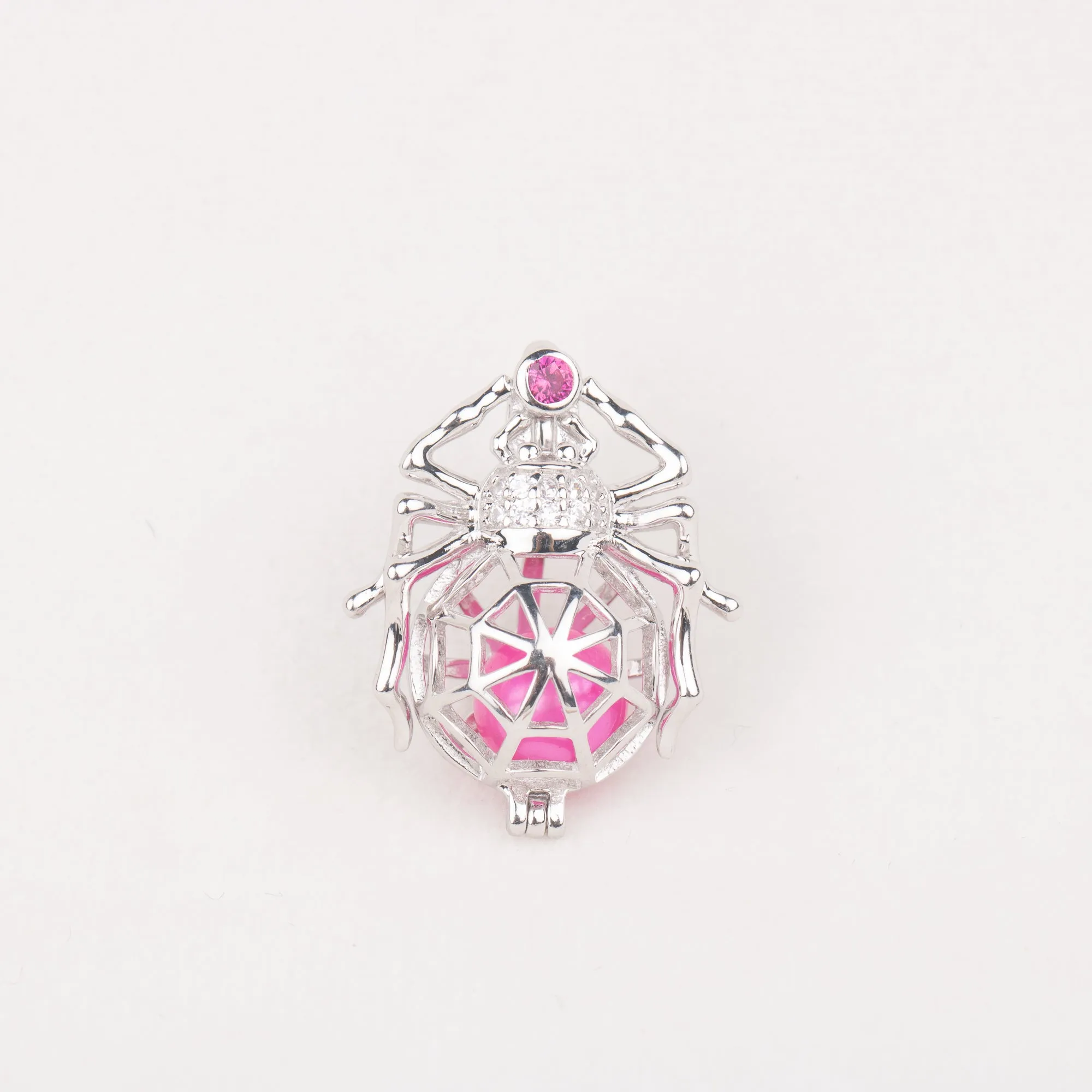 C030063 sterling silver spider shape Freshwater pearl cage pendant necklace jewelry locket for pearl party