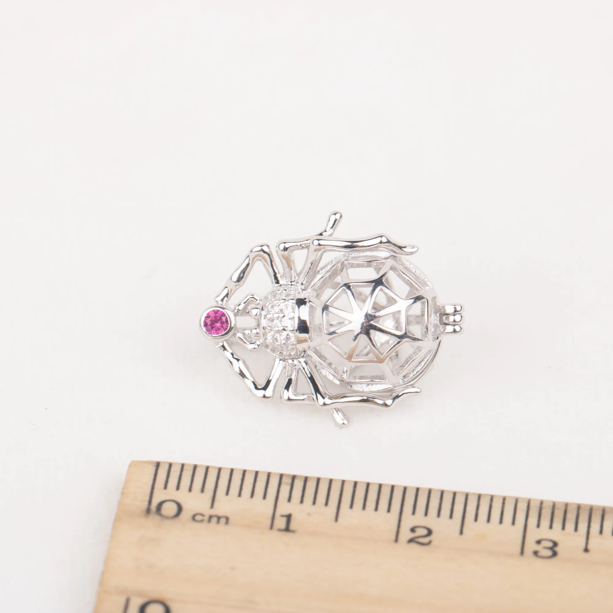 C030063 sterling silver spider shape Freshwater pearl cage pendant necklace jewelry locket for pearl party