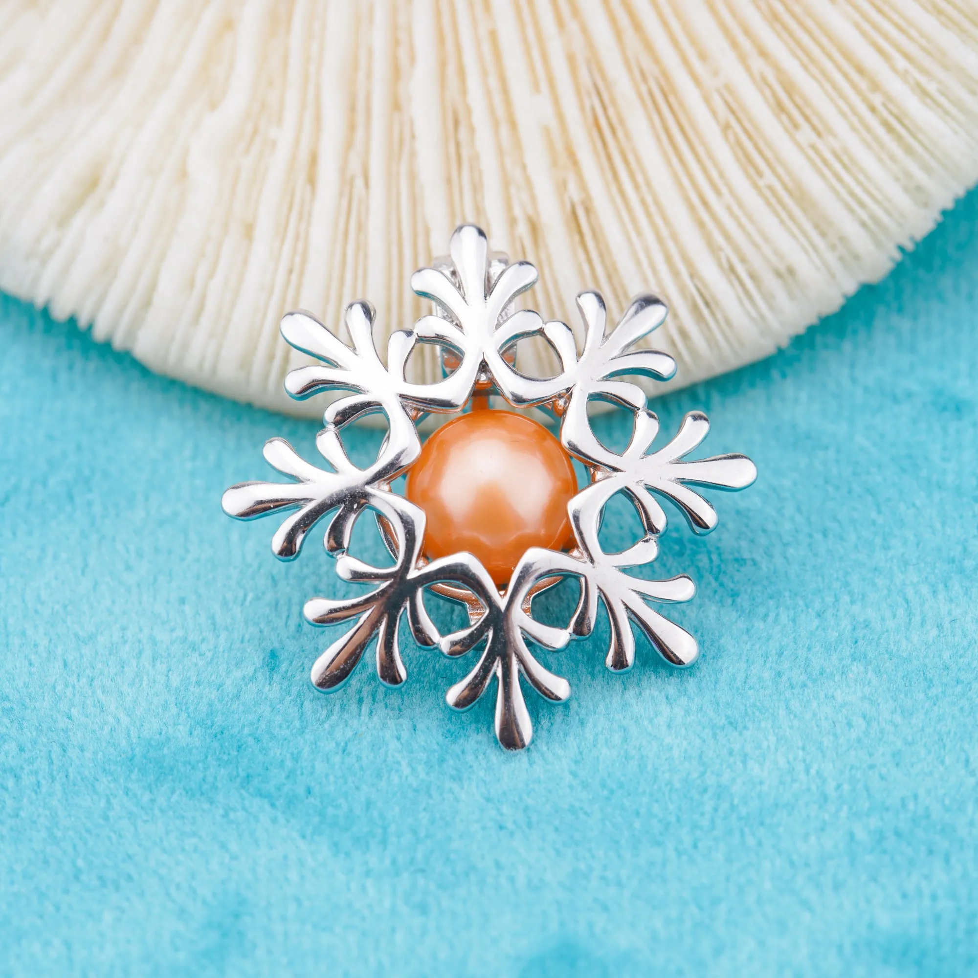 C030109 sterling silver Freshwater pearl cage pendant necklace jewelry locket for pearl party