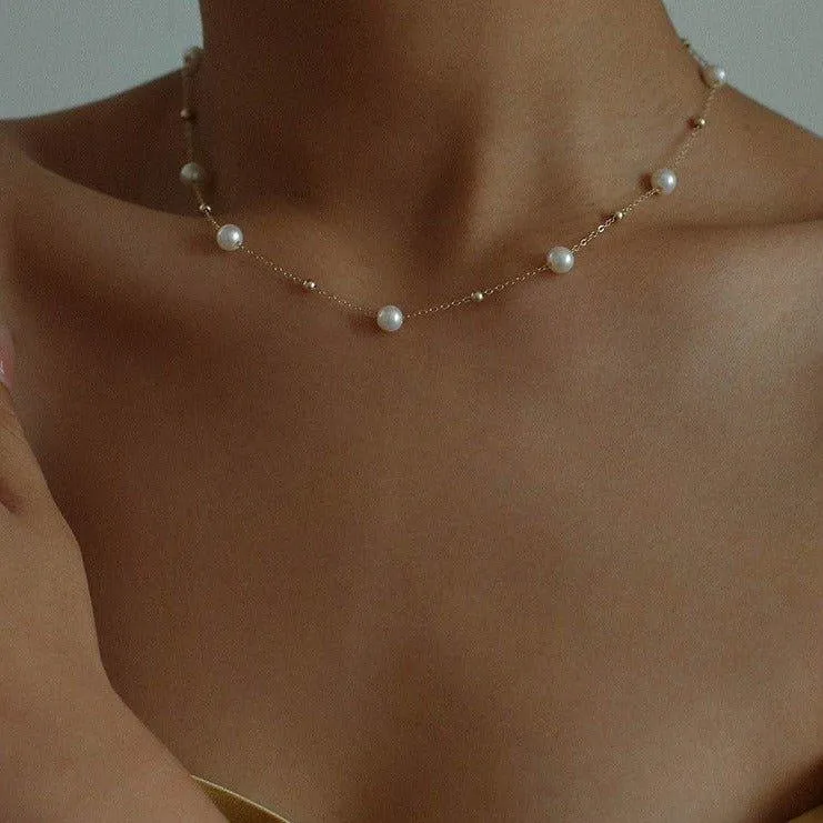 Celestial Pearl Choker Necklace