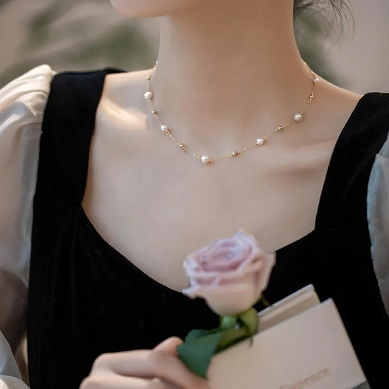 Celestial Pearl Choker Necklace