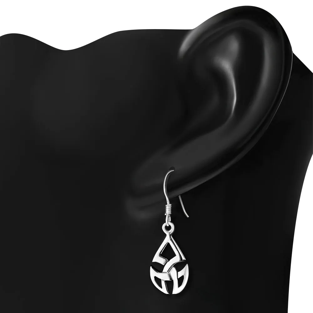 Celtic Plain Silver Trinity Knot Earrings