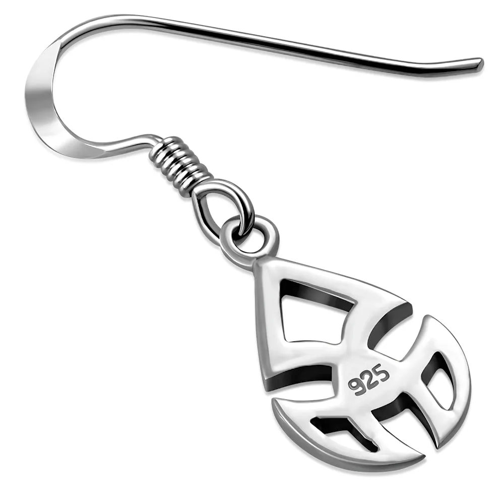 Celtic Plain Silver Trinity Knot Earrings