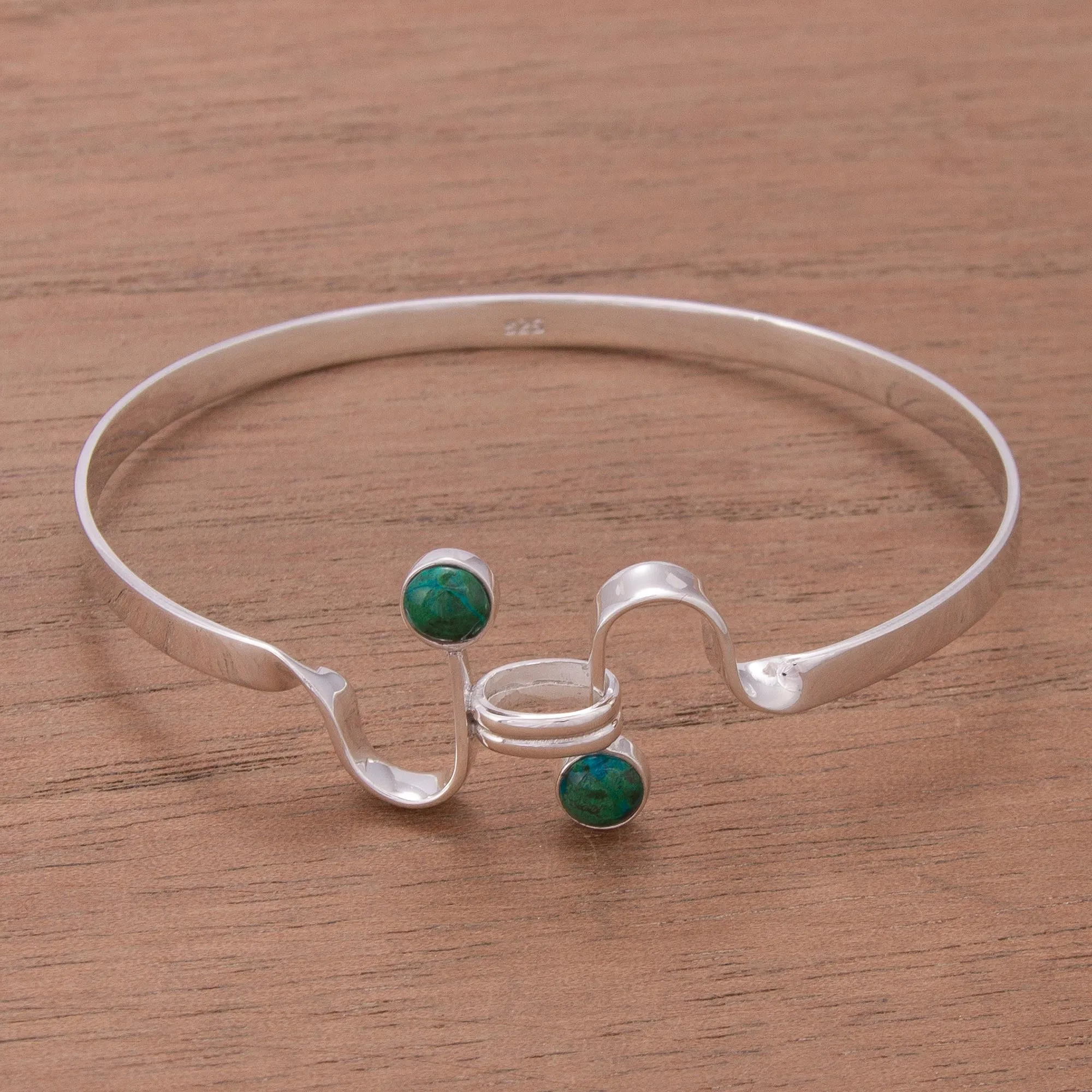 Chrysocolla Bangle Bracelet - Law of Attraction | NOVICA