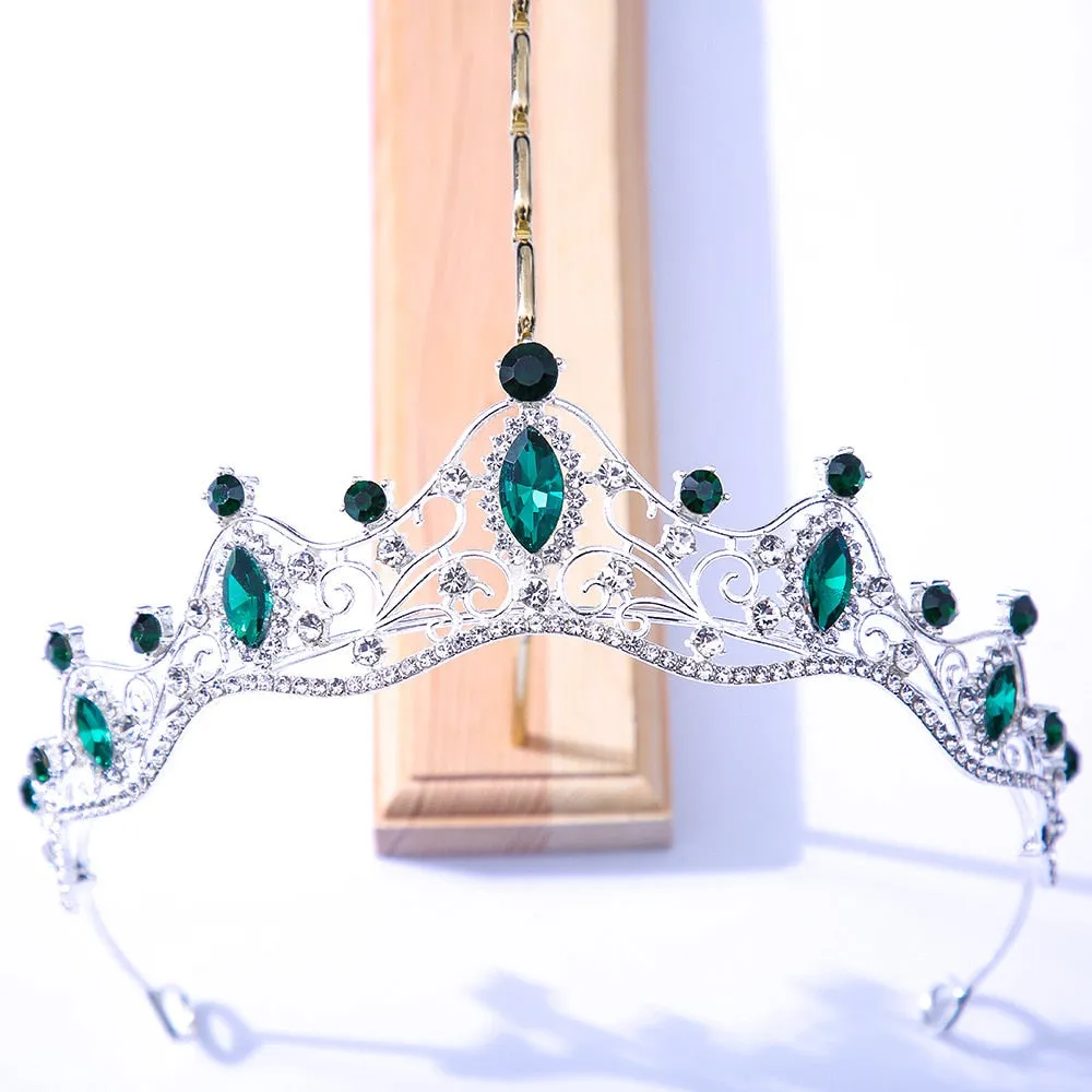 Colorful Crystal Tiara Crowns Princess Prom Party Pageant Hair Accessory