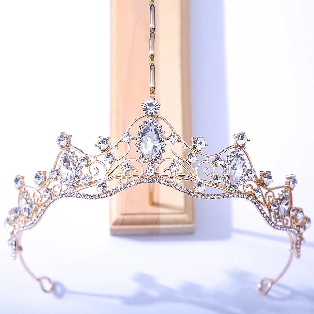 Colorful Crystal Tiara Crowns Princess Prom Party Pageant Hair Accessory