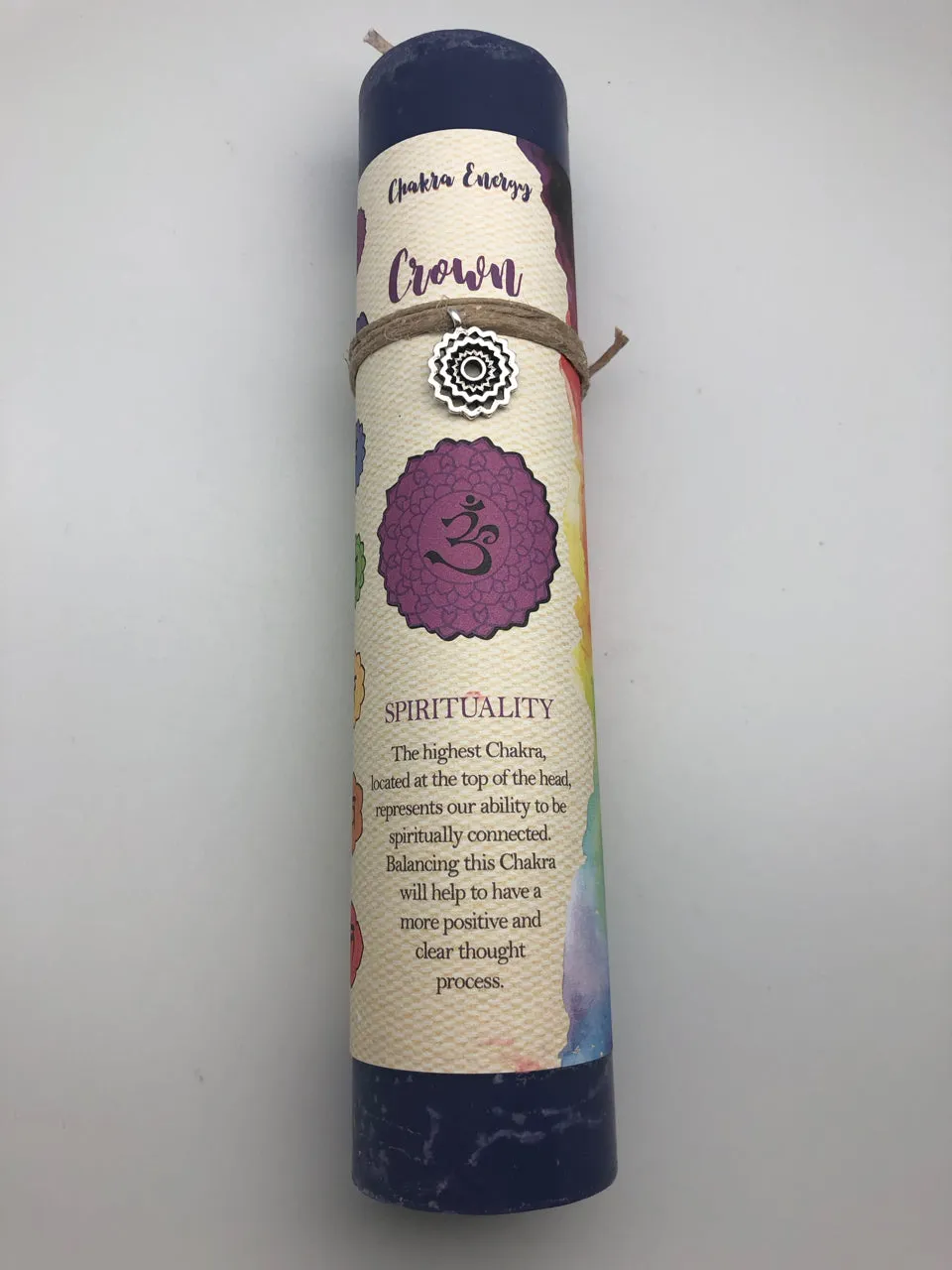 Crown Chakra Candle with Silver Charm Necklace - Spirituality