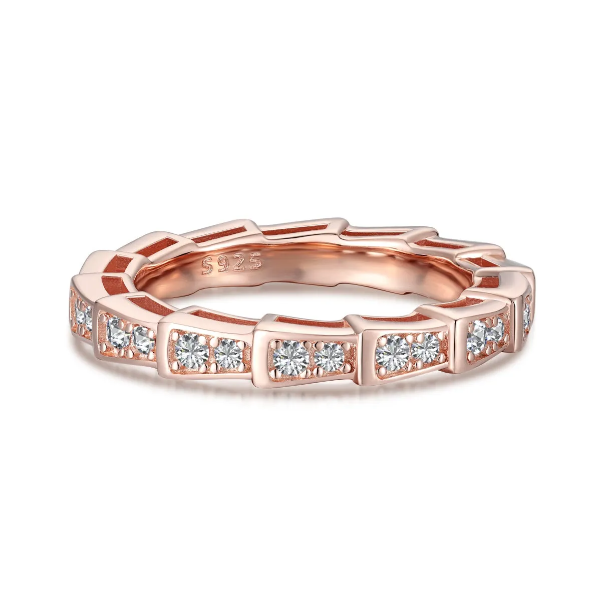 Crystal Snake Serpent Eternity Ring
