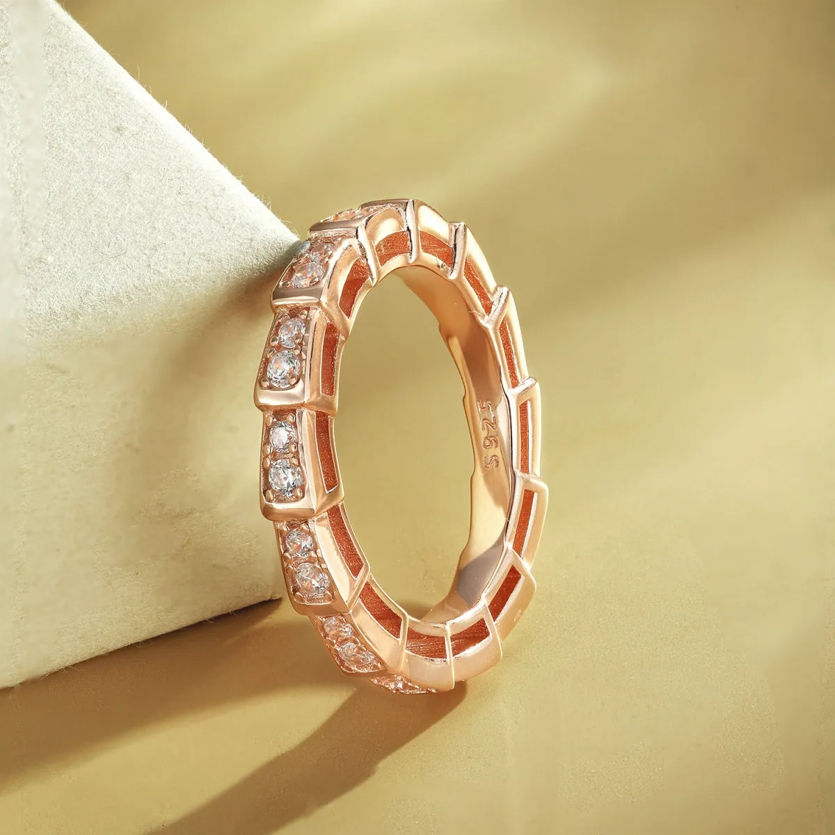 Crystal Snake Serpent Eternity Ring