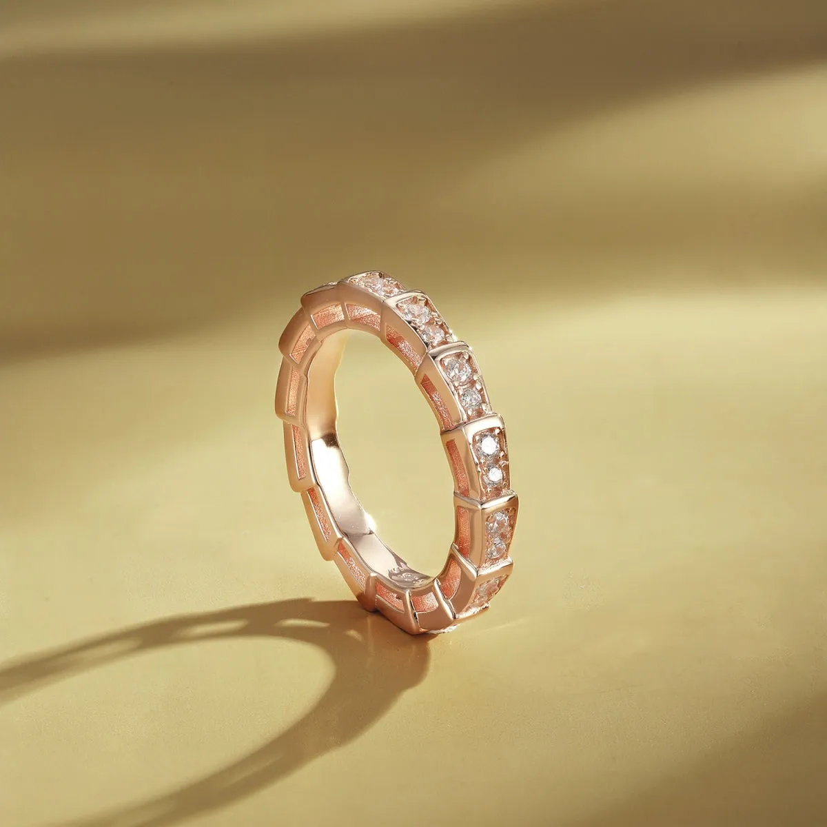Crystal Snake Serpent Eternity Ring