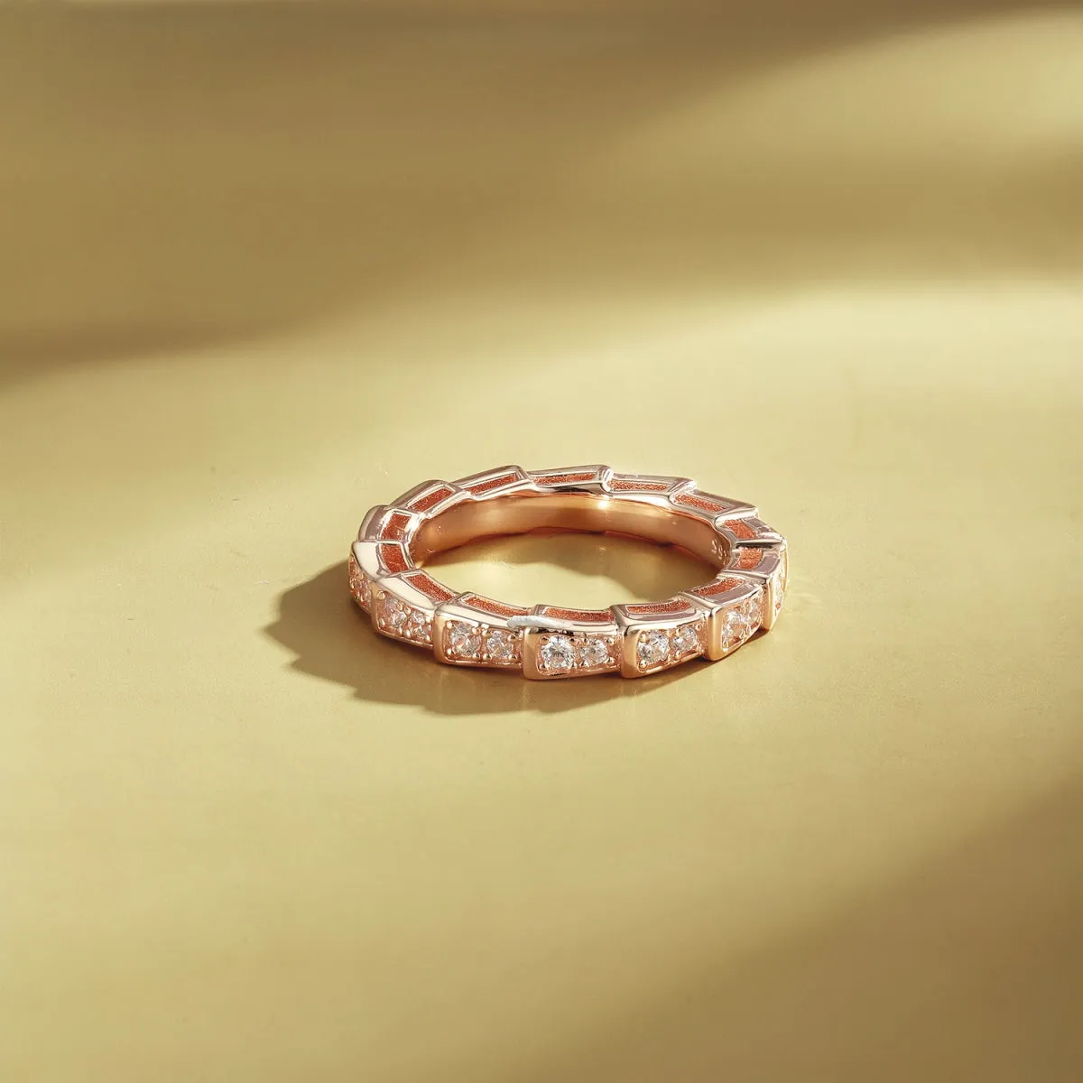 Crystal Snake Serpent Eternity Ring