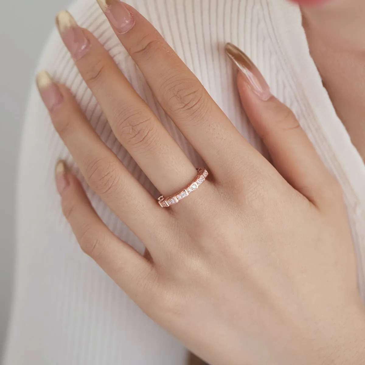 Crystal Snake Serpent Eternity Ring