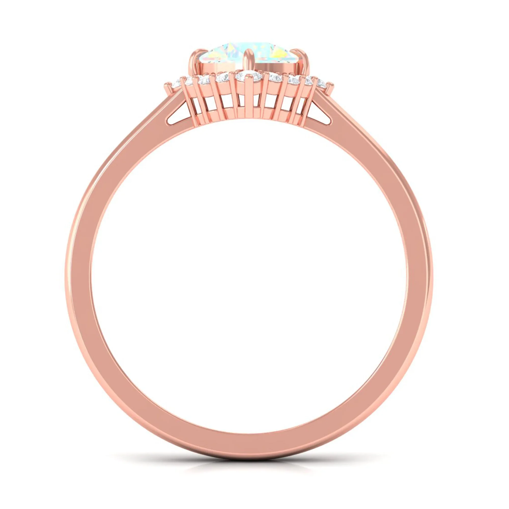 Cushion Cut Ethiopian Opal Halo Engagement Ring with Diamond