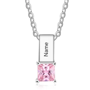 Custom Name Birthstone Pendant Necklace