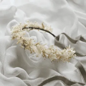 Dainty Boho Dried Flower Crown NATURAL IVORY