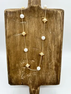 Darcy Gold and Pearl Necklace