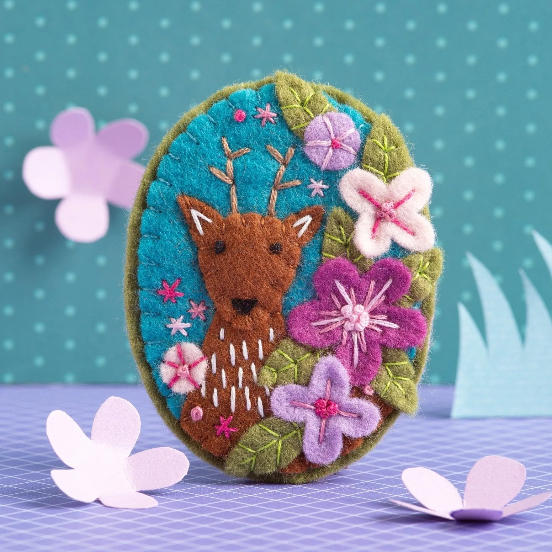 Deer Felt Craft Brooch Kit