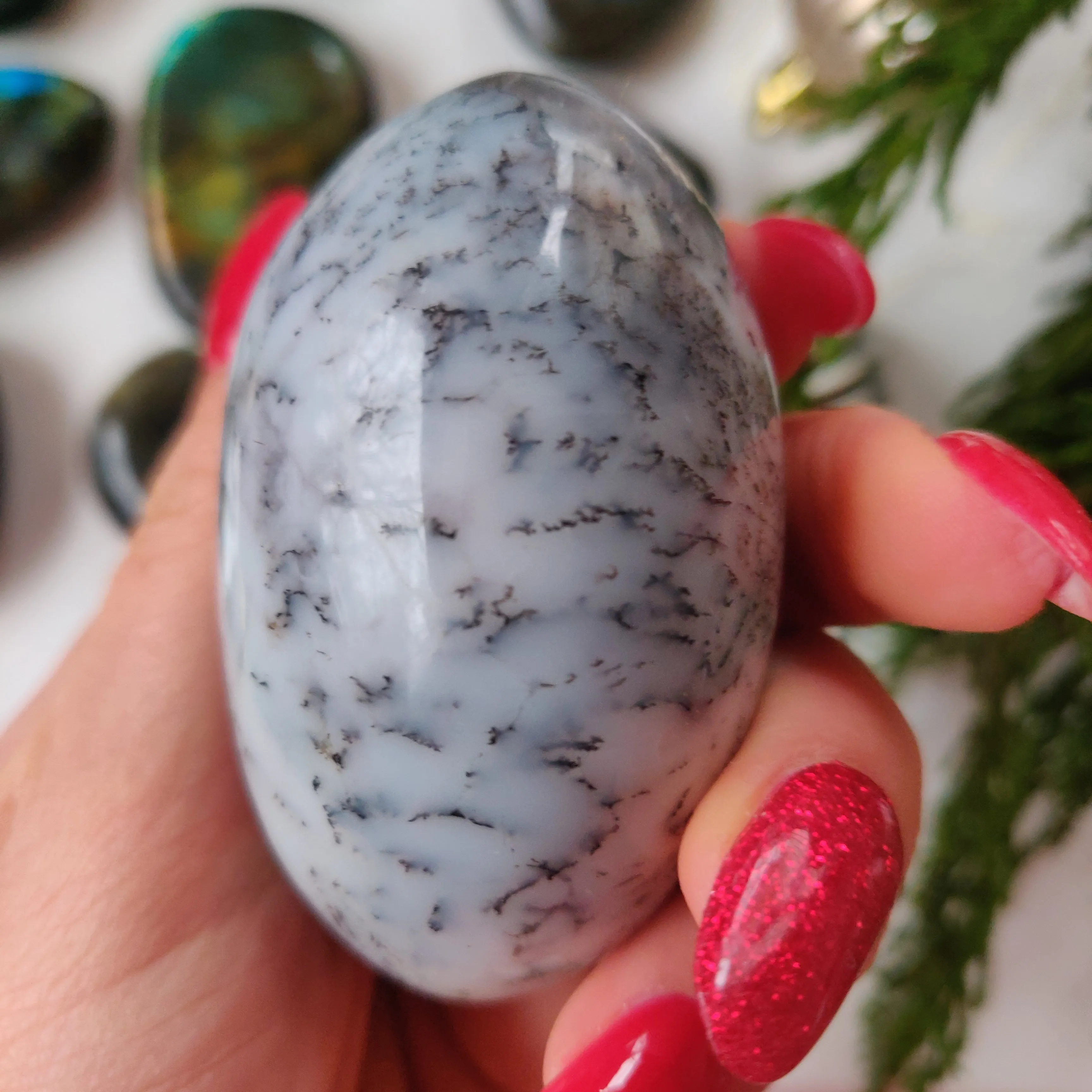 Dendritic Opal  Palm Stone (#24)