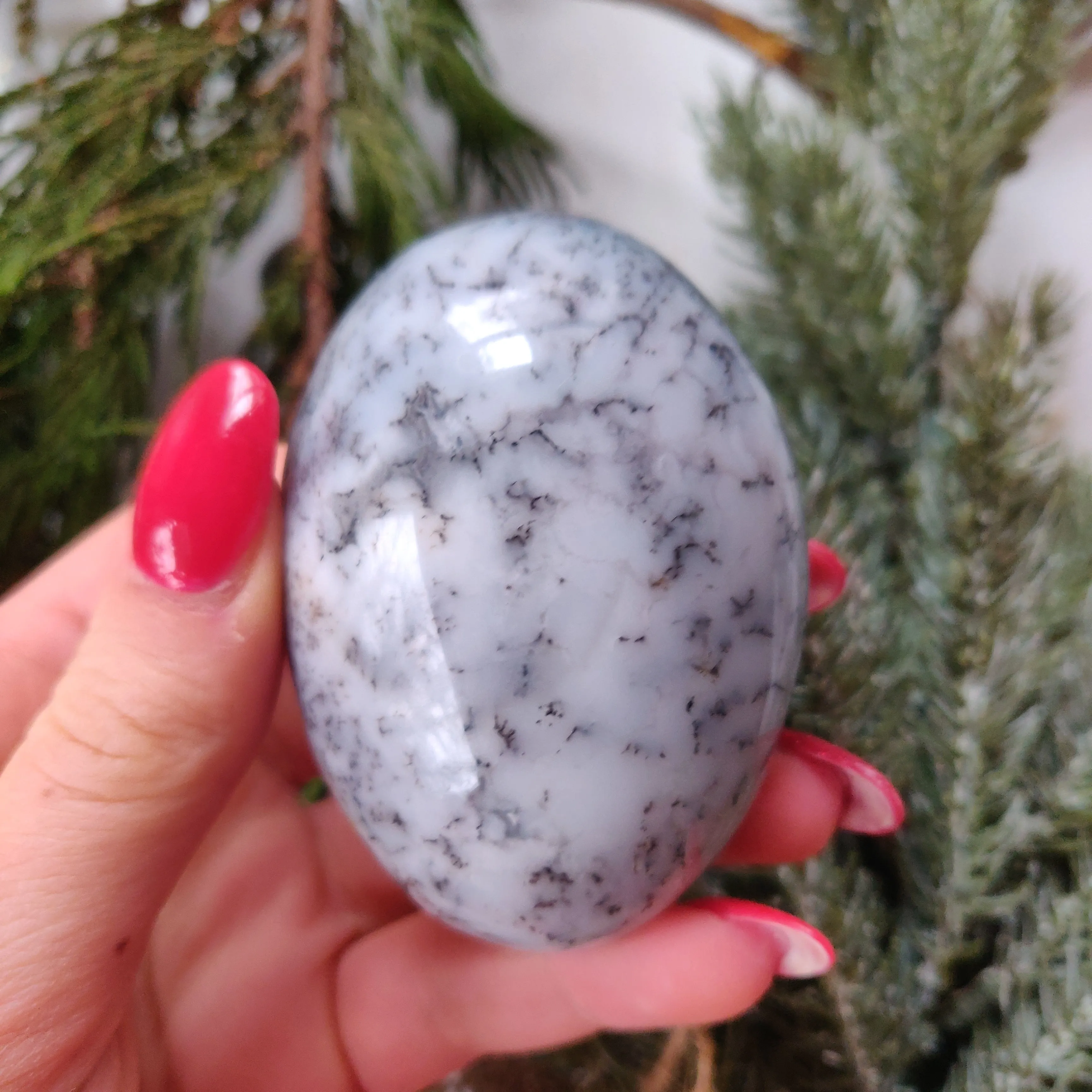Dendritic Opal  Palm Stone (#24)