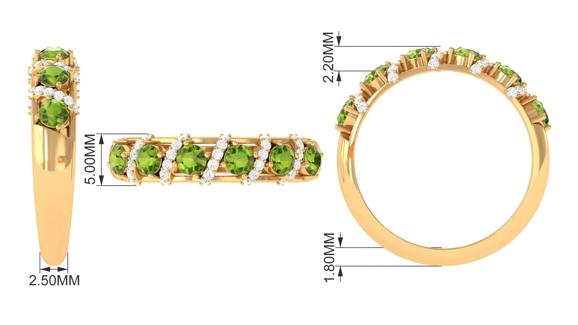 Designer Anniversary Ring with Peridot and Diamond