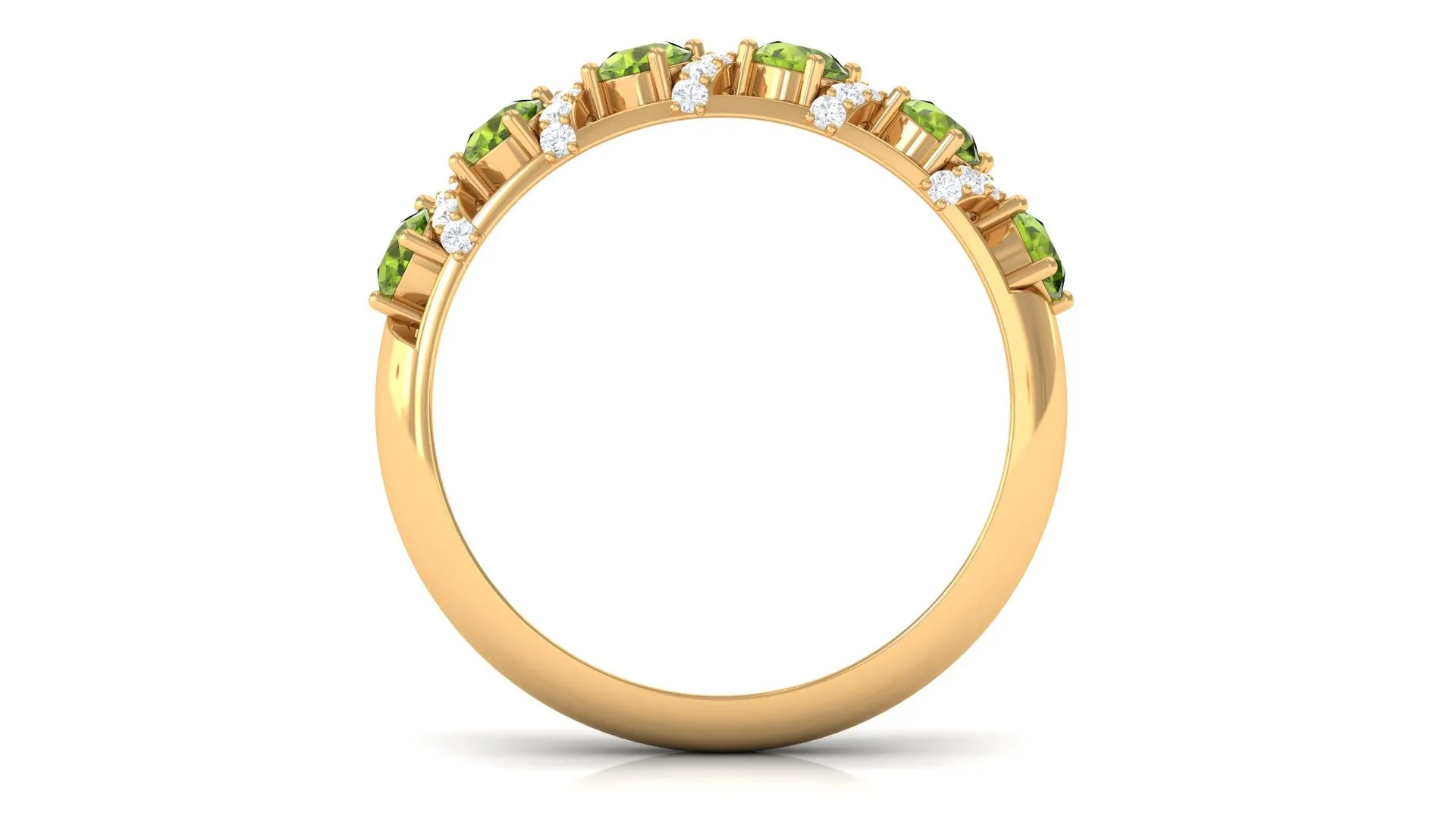 Designer Anniversary Ring with Peridot and Diamond