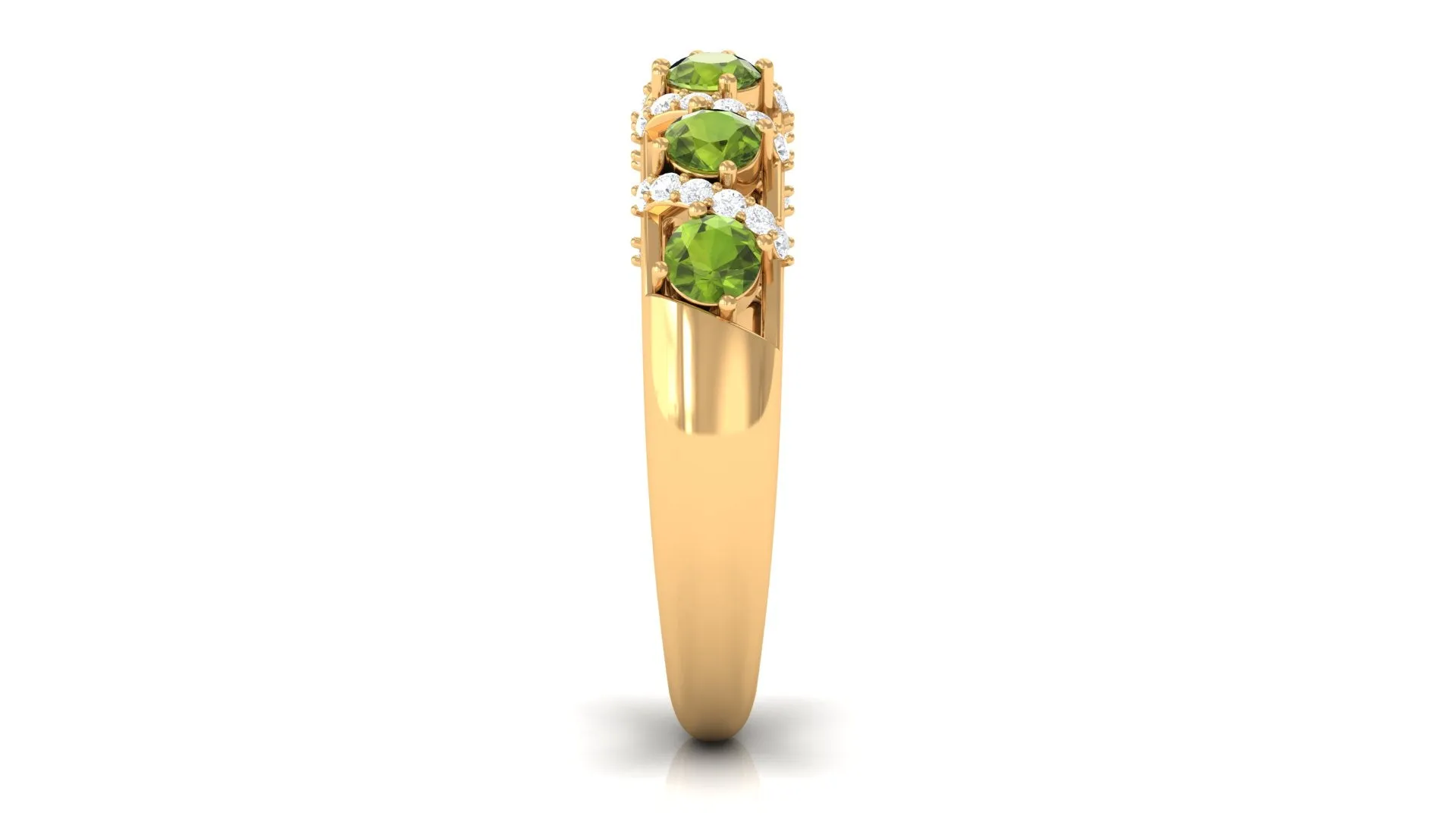 Designer Anniversary Ring with Peridot and Diamond