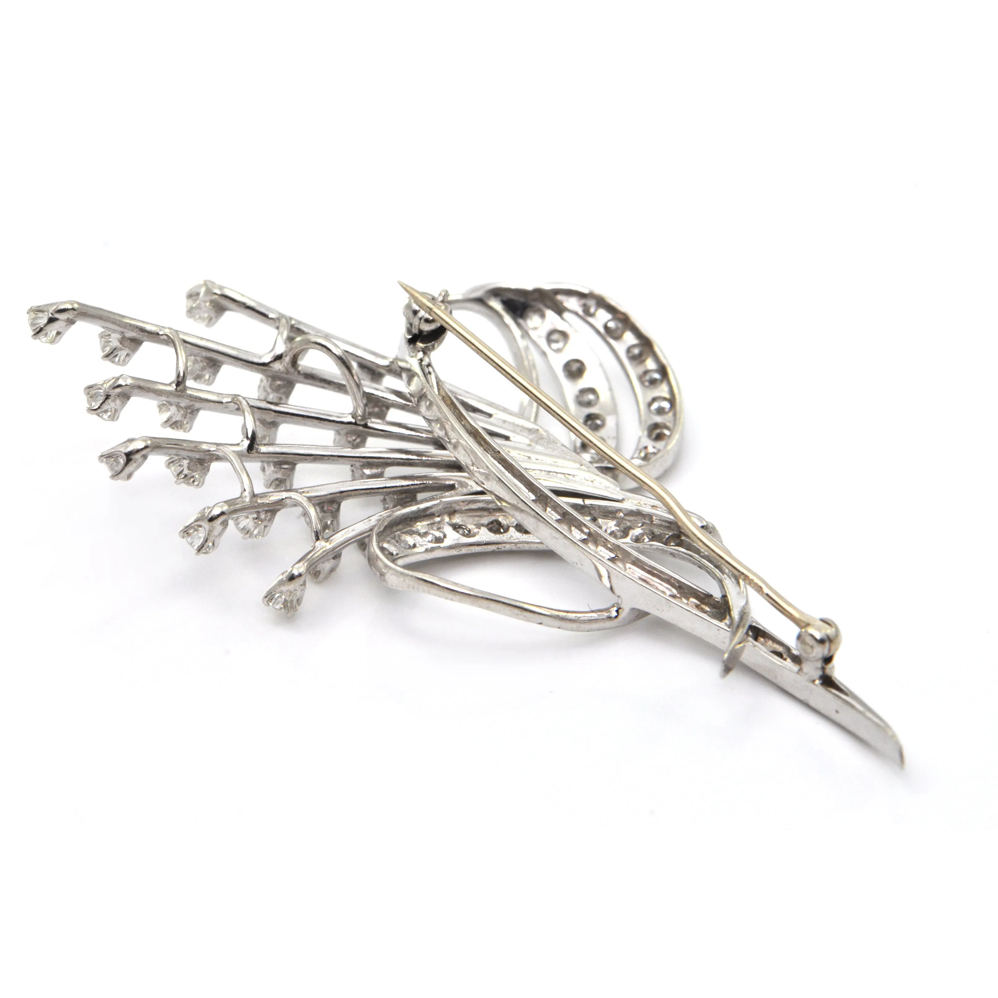 Diamond Spray Brooch in 18k White Gold