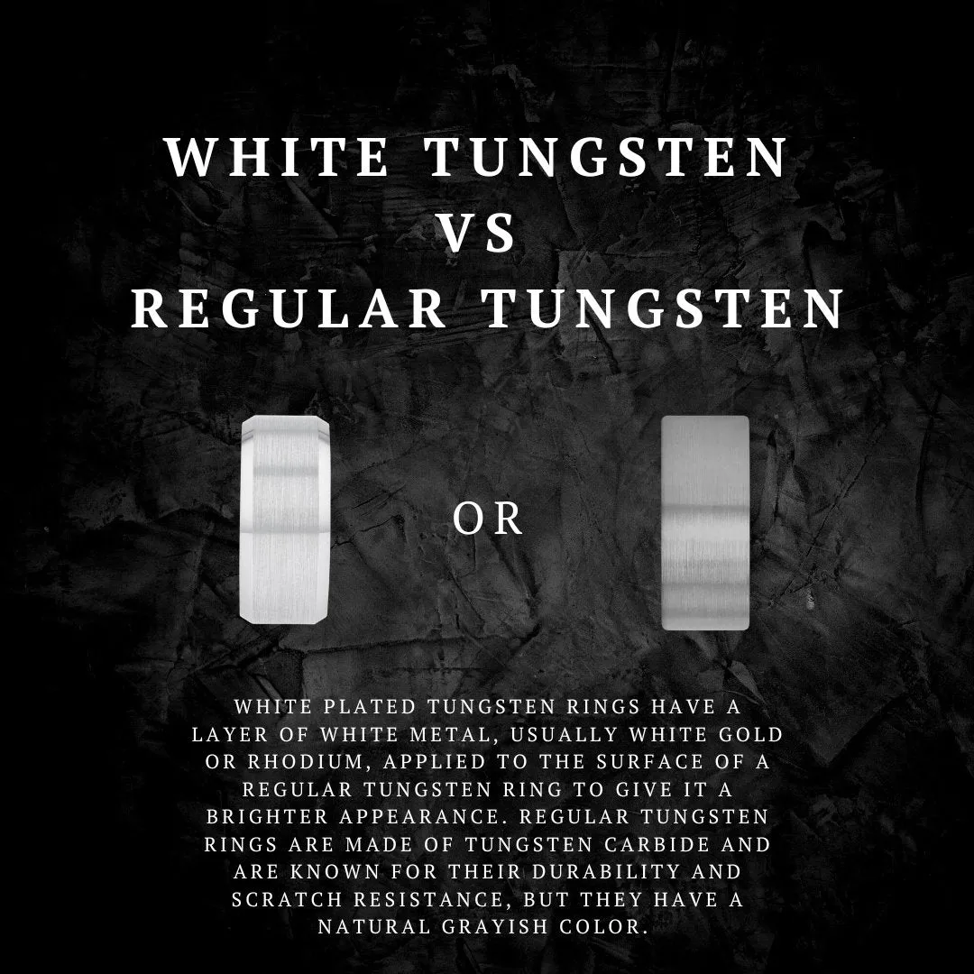 DIRECTOR | Orange Ring, White Tungsten Ring, Brushed, Domed