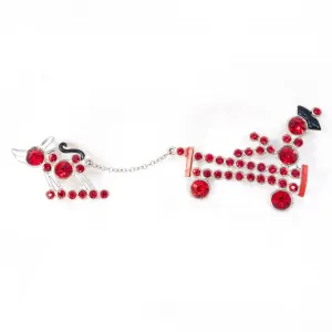 Dog and Vehicle Brooch Set