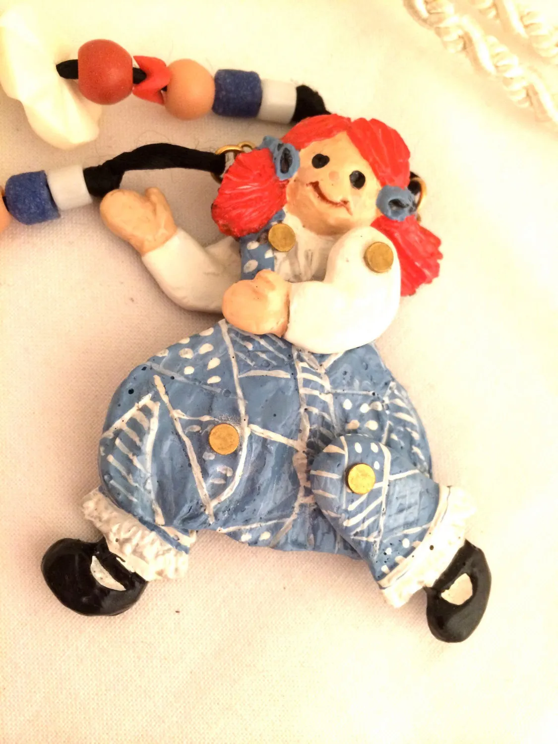 Dorian Designs Necklace Raggedy Ann Doll Pendant