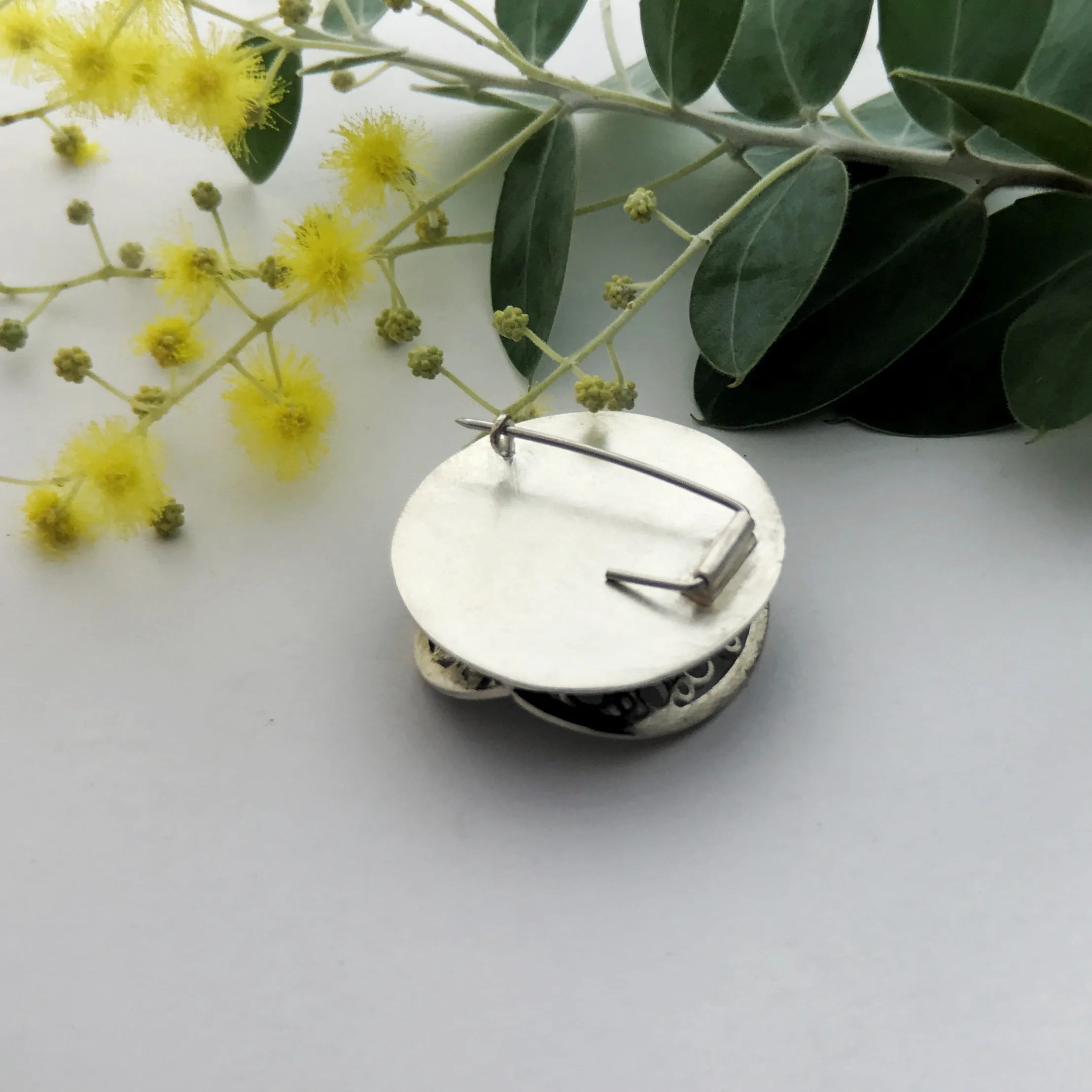 Double Hoopla Circle Sterling Silver Brooch