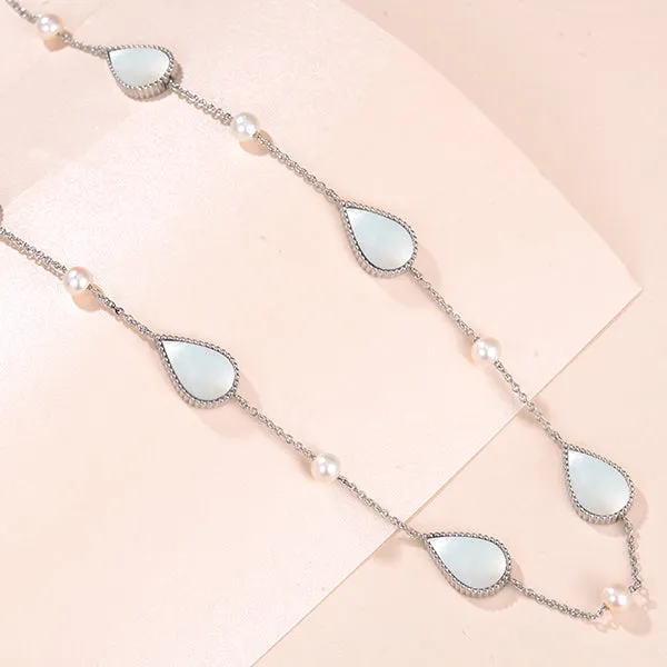 Drop / Necklace Pearl Silver