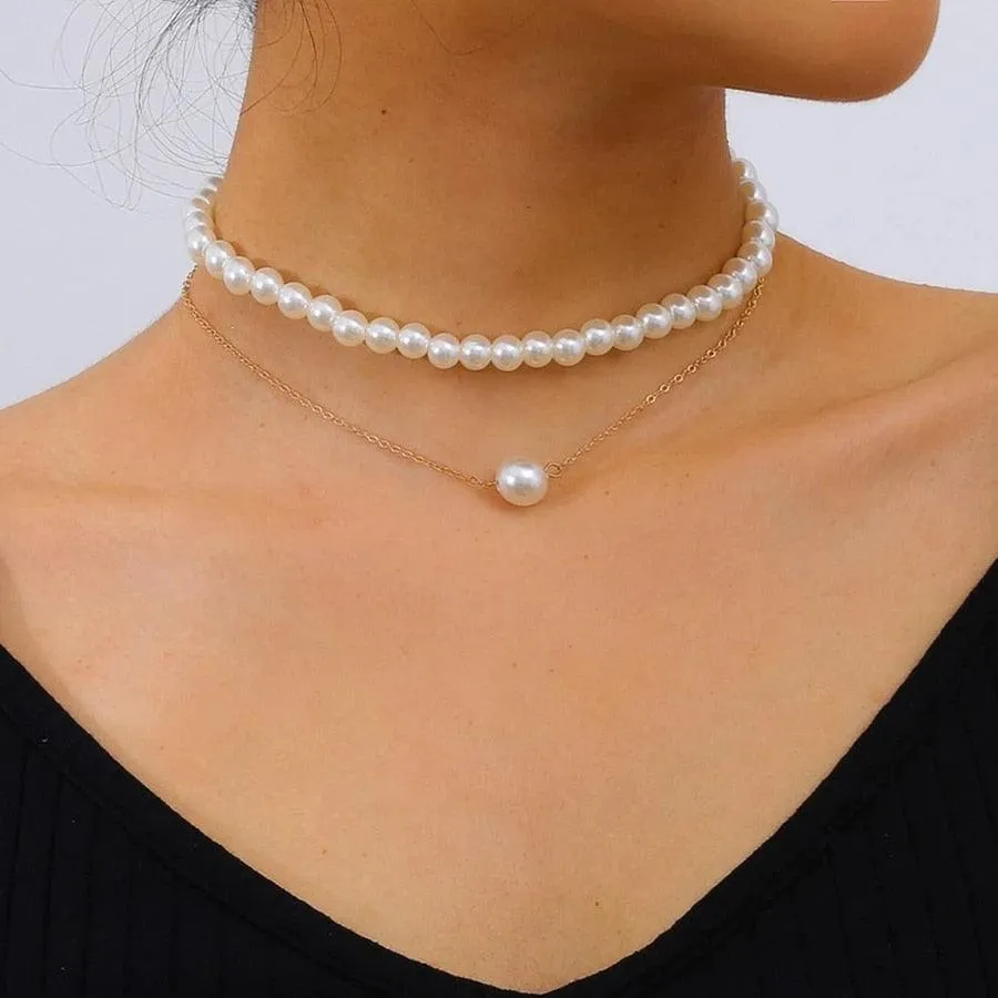 Elegant Jewelry Wedding Big Pearl Necklace For Women