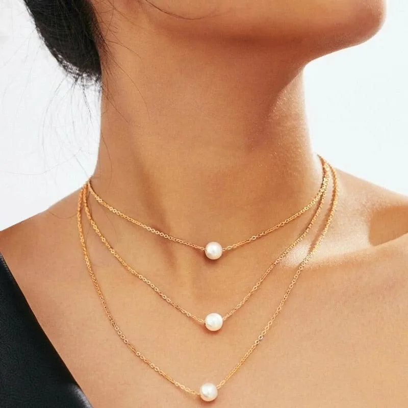 Elegant Jewelry Wedding Big Pearl Necklace For Women