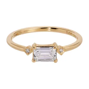 Emerald Cut Diamond Square Deco Ring (ready to ship option)*