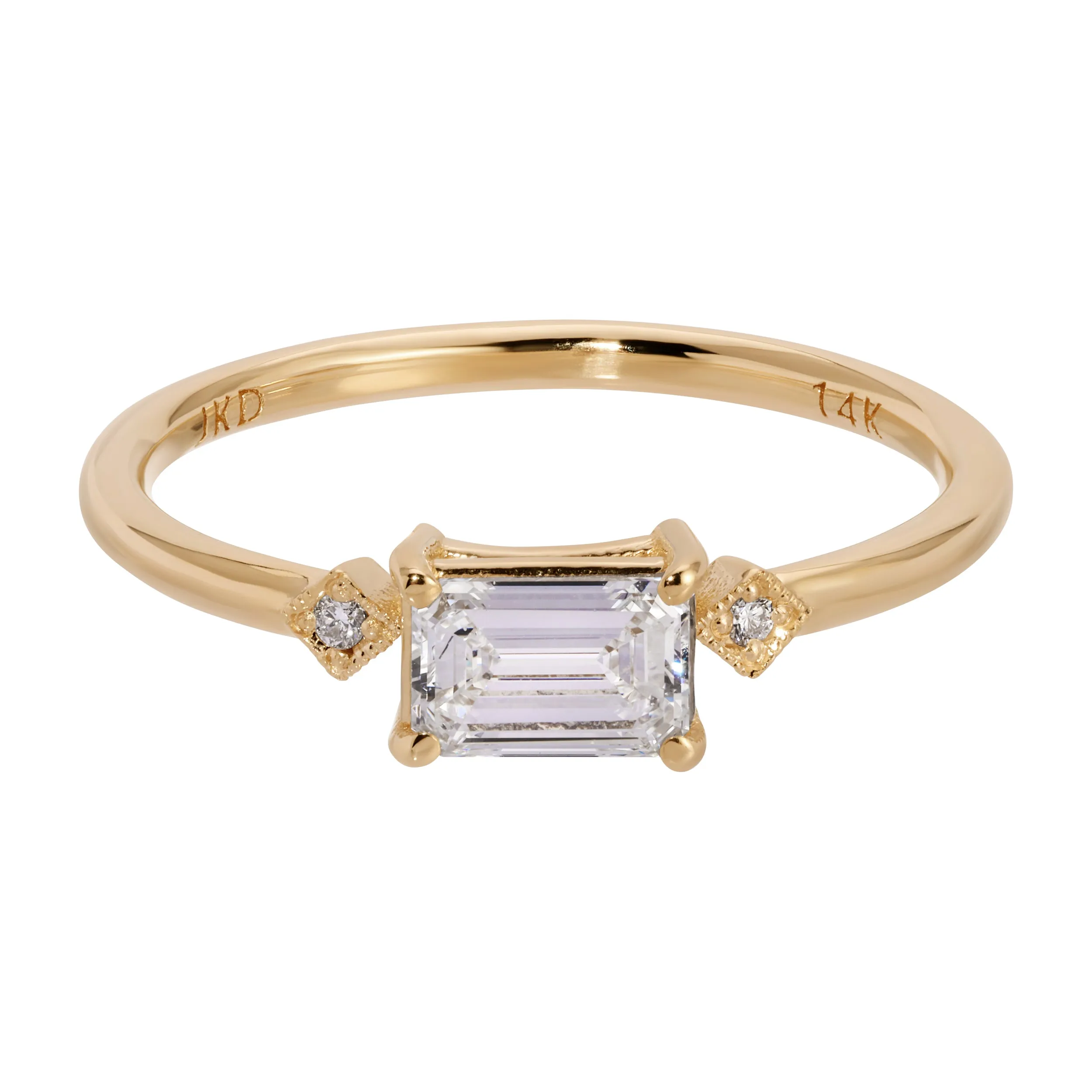 Emerald Cut Diamond Square Deco Ring (ready to ship option)*