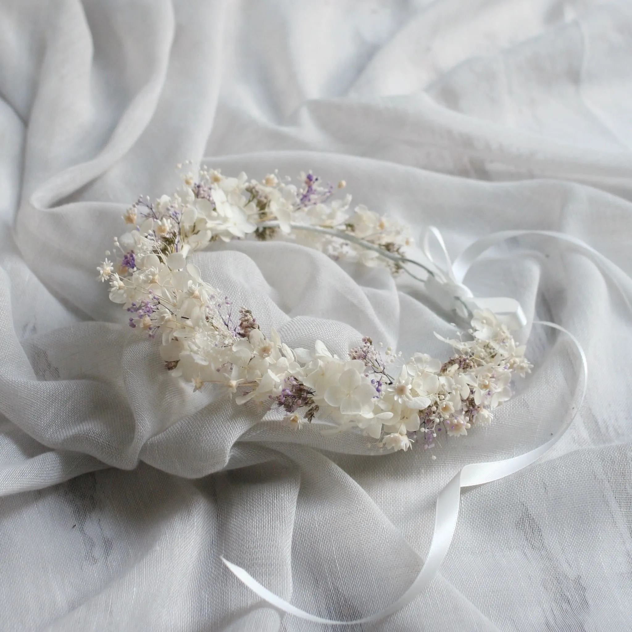 Everlasting Flower Crown WHITE LAVENDER