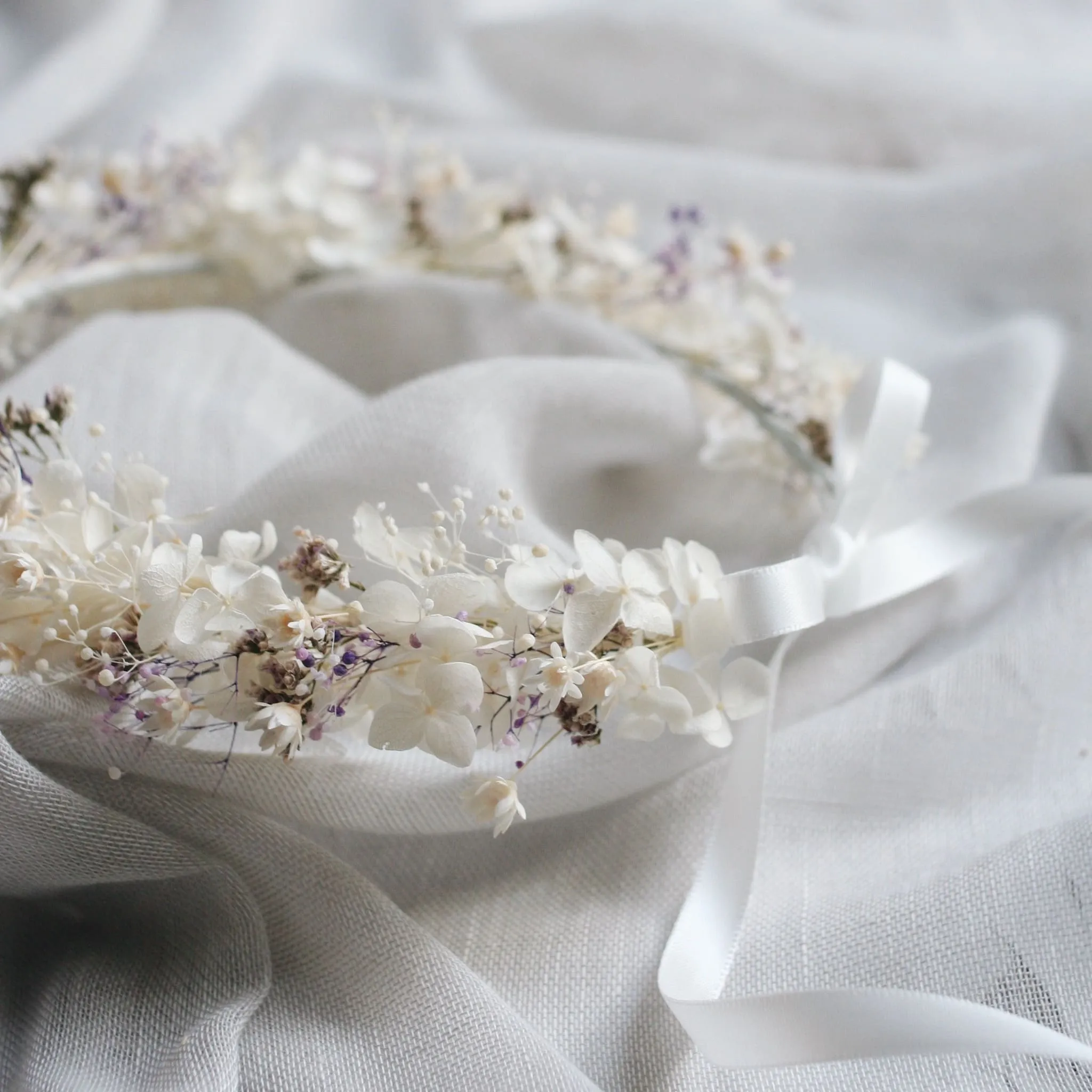 Everlasting Flower Crown WHITE LAVENDER