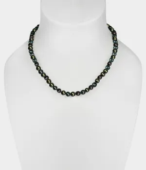 Faith Pearl Necklace / Sterling Silver / Peacock Pearls